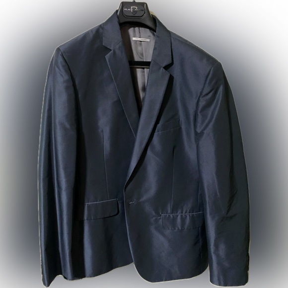 CALVIN KLEIN - charcoal blue satin finish sport coat - Picture 1 of 5